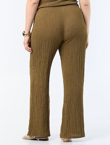 Pantaloni ampi in maglia waffle