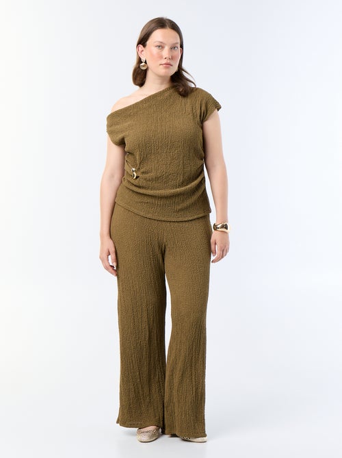 Pantalone ampio in maglia waffle - Kiabi