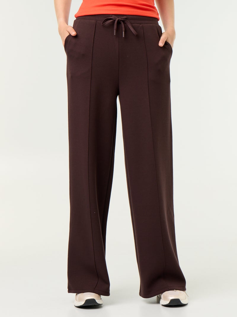 Pantalone ampio soft touch Marrone - Kiabi
