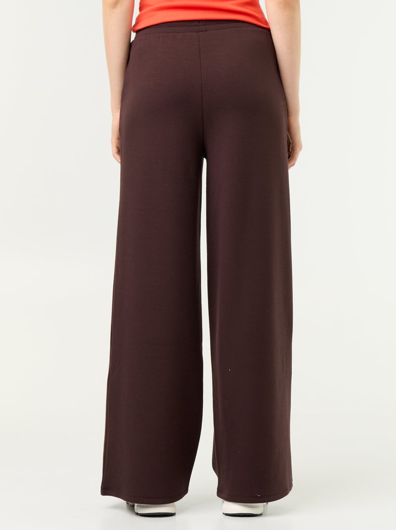 Pantalone ampio soft touch Marrone - Kiabi
