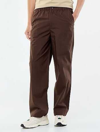 Pantalone ampio tinta unita in popeline