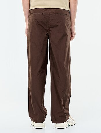 Pantalone ampio tinta unita in popeline