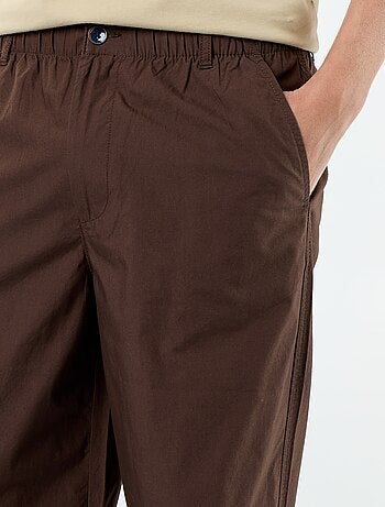 Pantalone ampio tinta unita in popeline