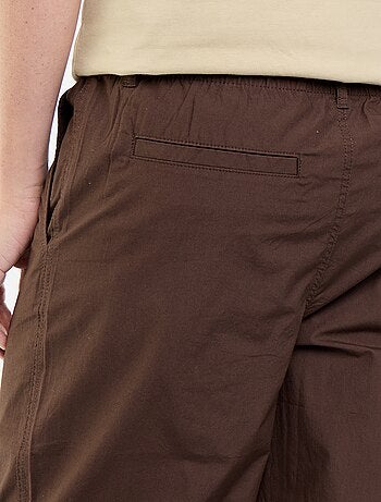 Pantalone ampio tinta unita in popeline
