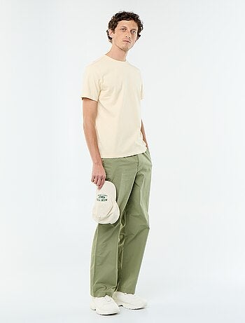 Pantalone ampio tinta unita in popeline