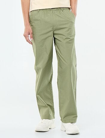 Pantalone ampio tinta unita in popeline