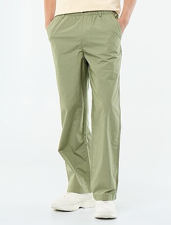 Pantalone ampio tinta unita in popeline