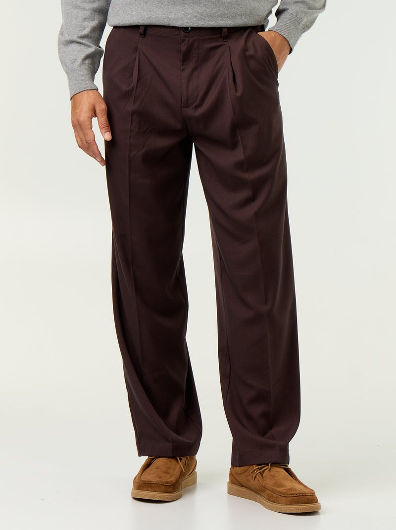 Pantalone ampio tinta unita Marrone - Kiabi