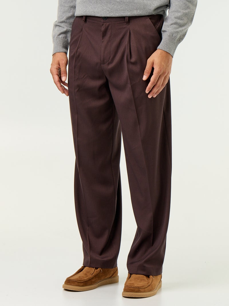 Pantalone ampio tinta unita Marrone - Kiabi