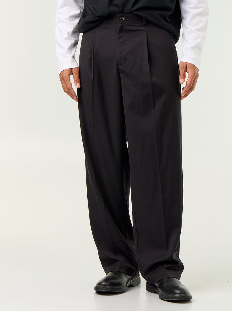 Pantalone ampio tinta unita Nero - Kiabi