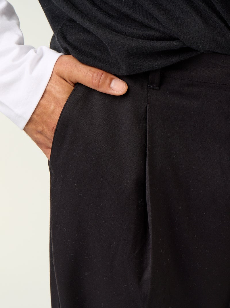 Pantalone ampio tinta unita Nero - Kiabi
