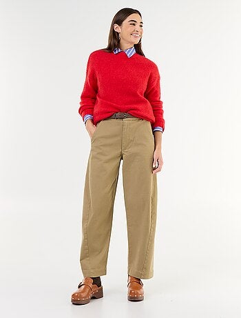 Pantalone barrel ampio + cintura in similpelle