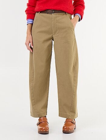 Pantalone barrel ampio + cintura in similpelle