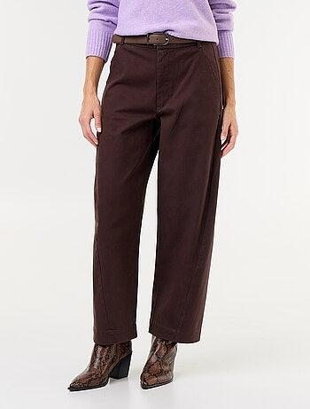 Pantalone barrel ampio + cintura in similpelle
