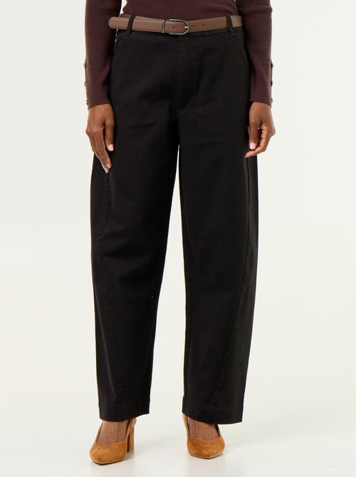 Pantalone barrel ampio + cintura in similpelle - Kiabi