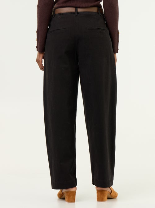 Pantalone barrel ampio + cintura in similpelle - Kiabi