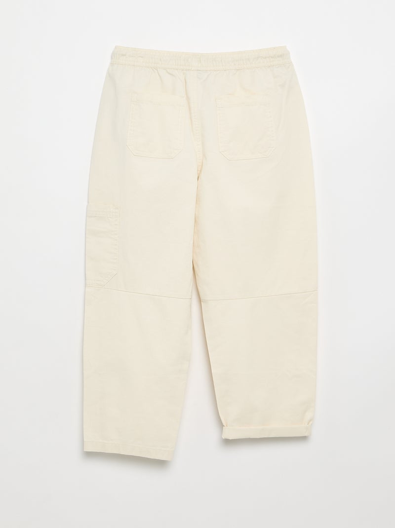 Pantalone barrel fit con coulisse Bianco - Kiabi