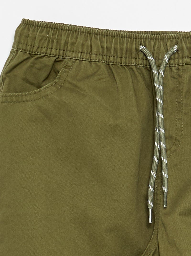 Pantalone barrel fit con coulisse Kaki - Kiabi