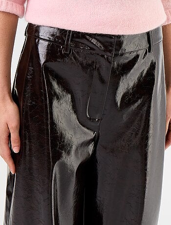 Pantalone barrel in ecopelle