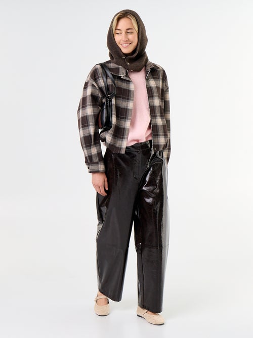Pantalone barrel in ecopelle - Kiabi