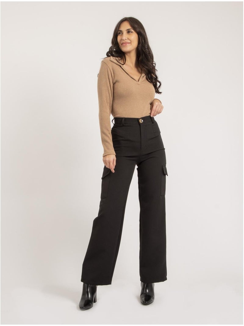 Pantalone cargo ENATIA Nero - Kiabi