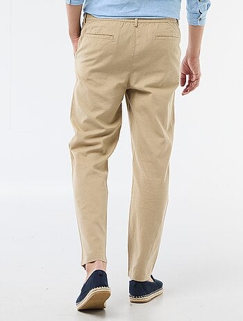 Pantalone chino regular in misto lino