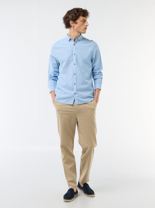 Pantalone chino regular in misto lino - Kiabi