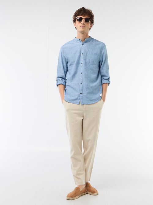 Pantalone chino regular in misto lino - Kiabi