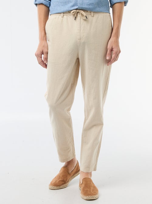 Pantalone chino regular in misto lino - Kiabi