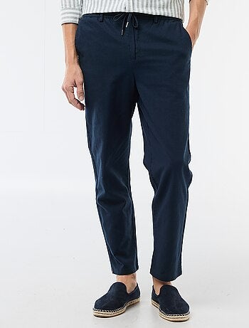 Pantalone chino regular in misto lino