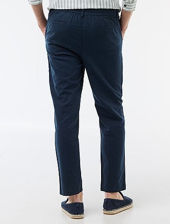 Pantalone chino regular in misto lino