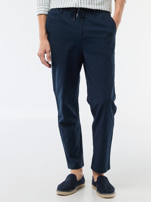 Pantalone chino regular in misto lino - Kiabi