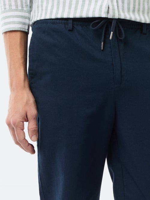 Pantalone chino regular in misto lino - Kiabi