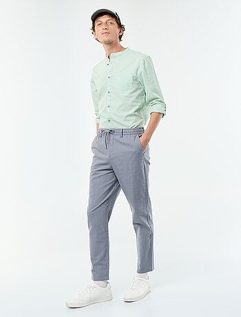 Pantalone chino regular in misto lino