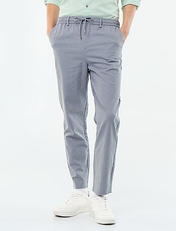 Pantalone chino regular in misto lino