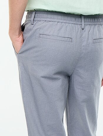 Pantalone chino regular in misto lino