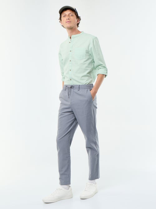 Pantalone chino regular in misto lino - Kiabi