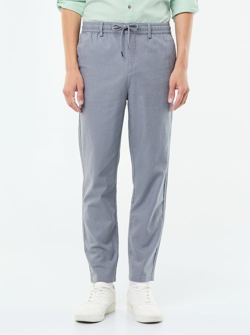 Pantalone chino regular in misto lino - Kiabi