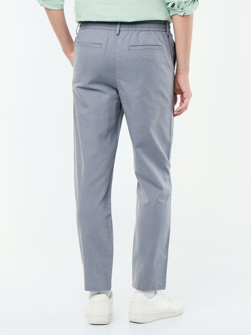 Pantalone chino regular in misto lino - Kiabi