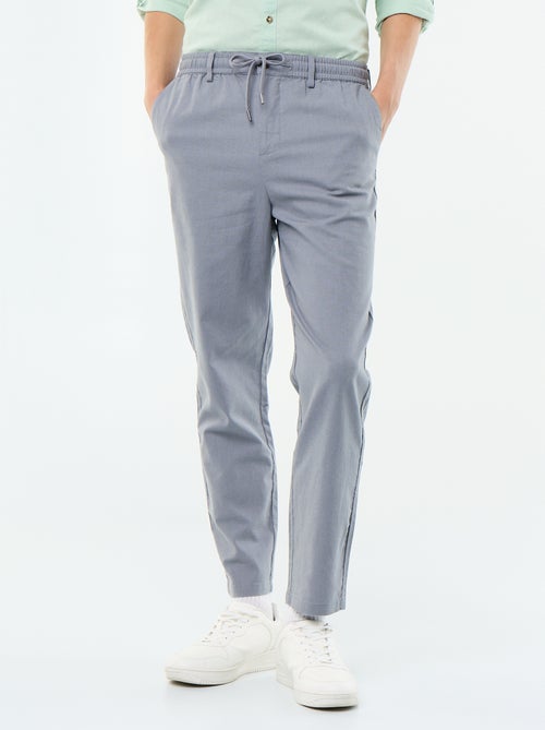 Pantalone chino regular in misto lino - Kiabi