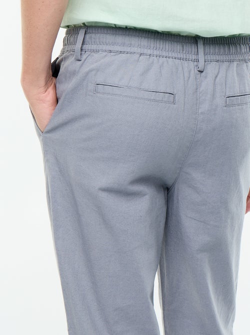 Pantalone chino regular in misto lino - Kiabi