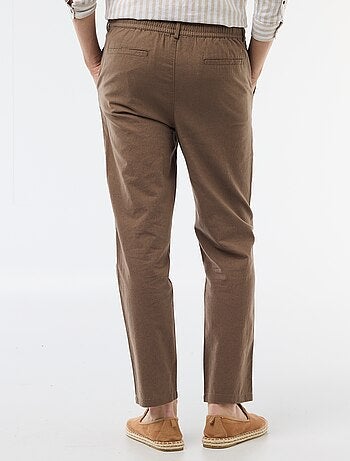 Pantalone chino regular in misto lino