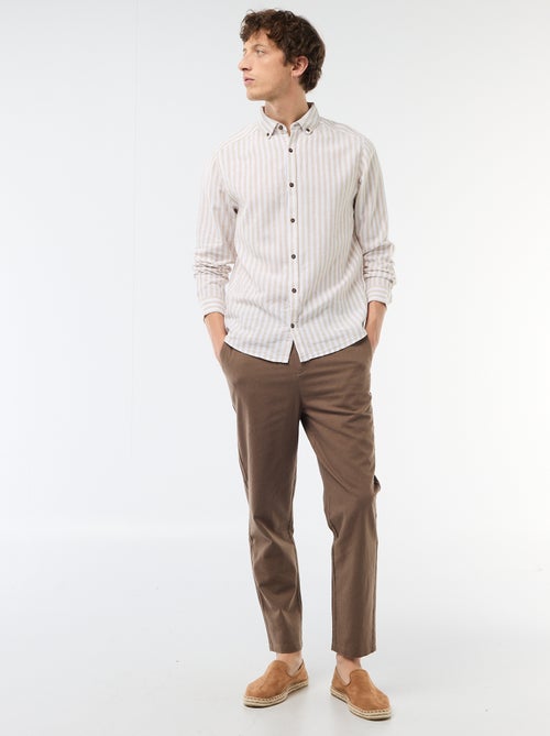 Pantalone chino regular in misto lino - Kiabi