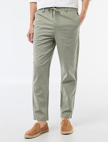 Pantalone chino regular in misto lino