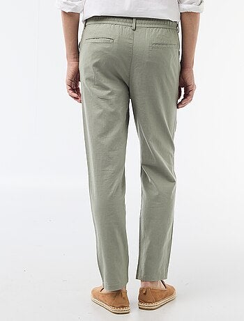 Pantalone chino regular in misto lino