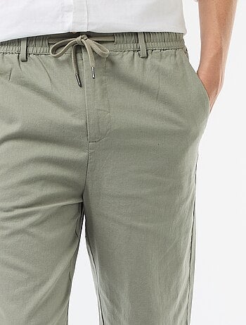 Pantalone chino regular in misto lino