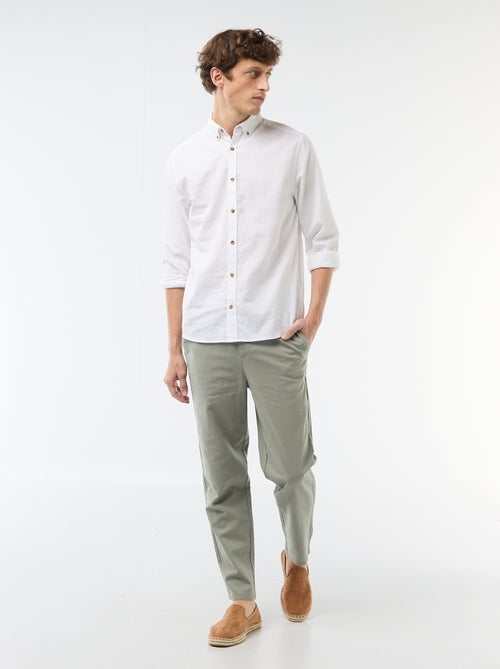 Pantalone chino regular in misto lino - Kiabi