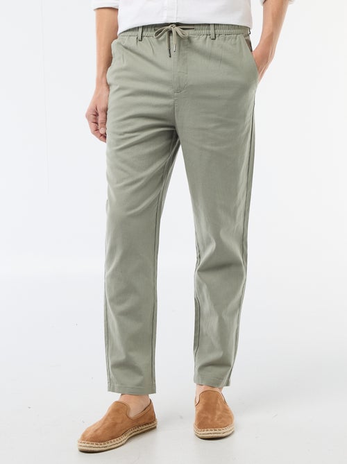 Pantalone chino regular in misto lino - Kiabi