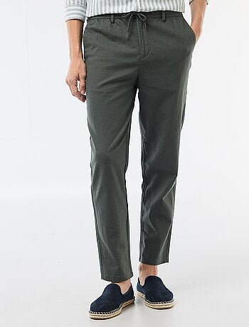 Pantalone chino regular in misto lino