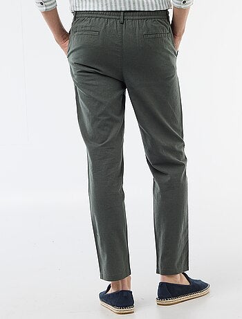 Pantalone chino regular in misto lino